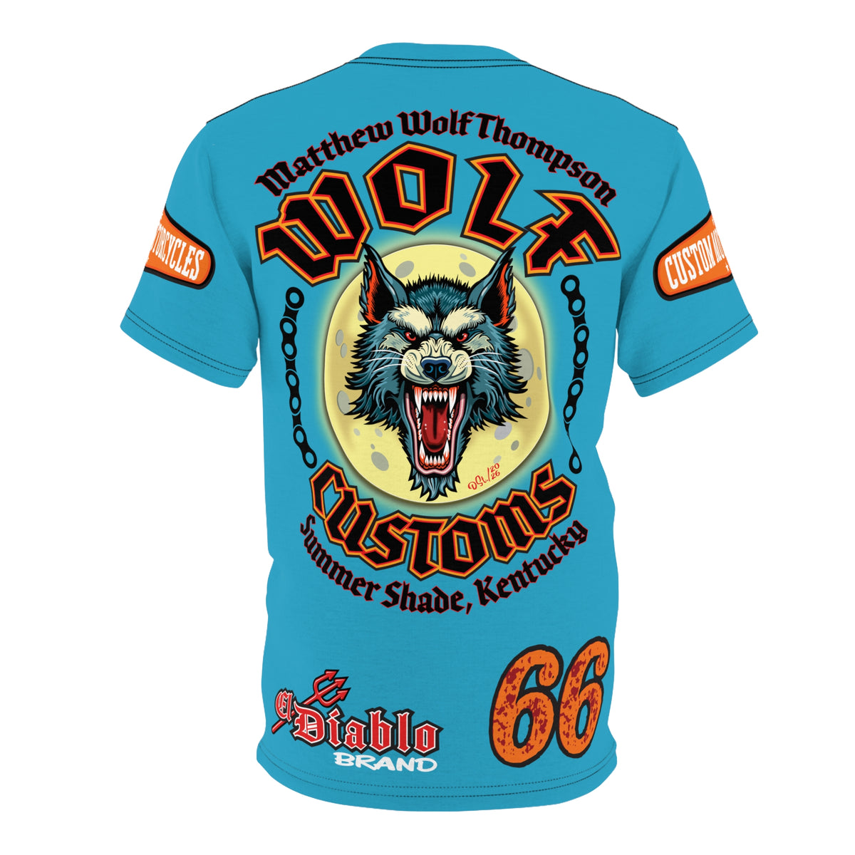 MWT Wolf Custom Motorcycles Super Tee — Viciously Cool High Performance Motorcycle Riding Shirt