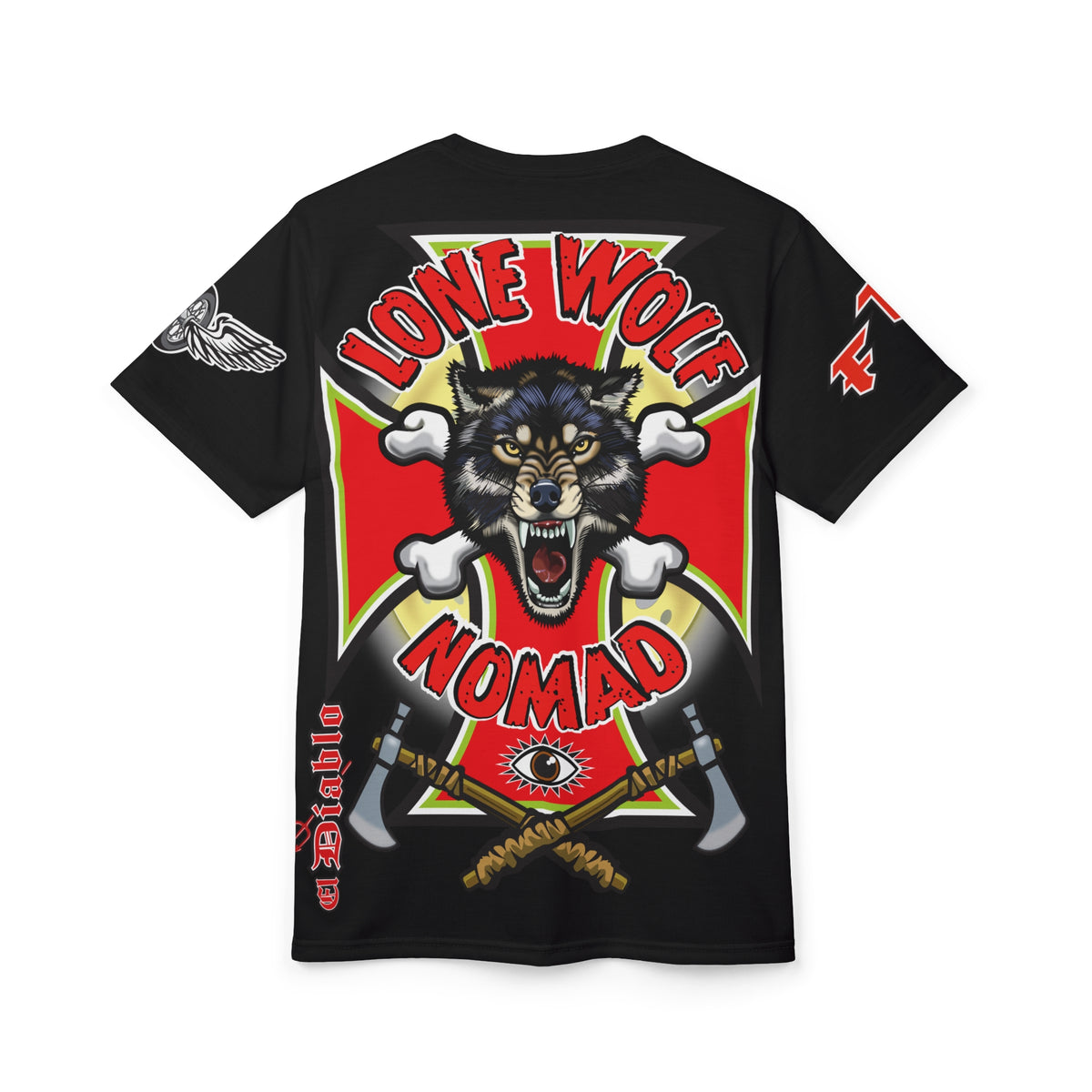 Lone Wolf Nomad HiViz Super Tee - For The Independent No Club Bikers For Life