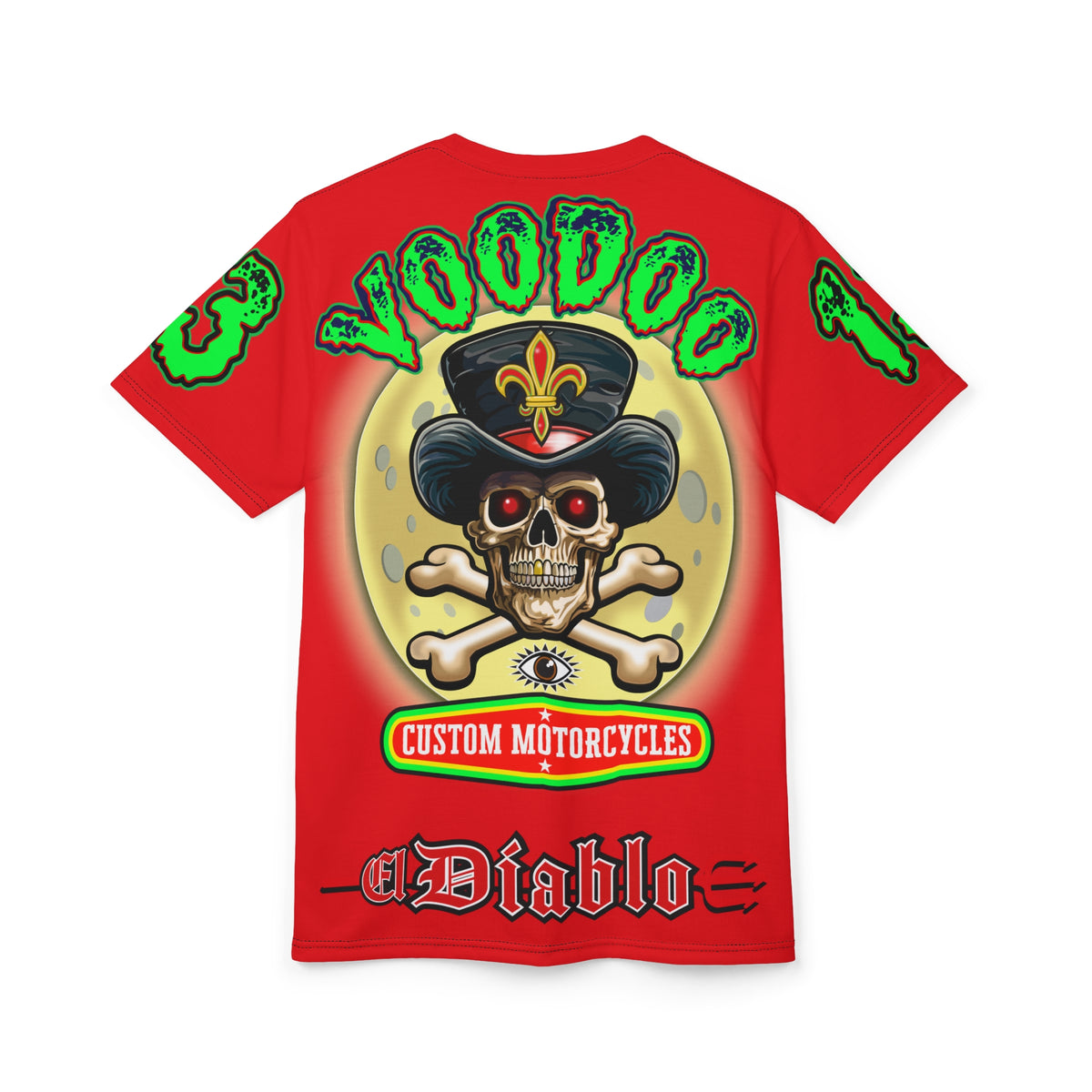 Voodoo Custom Motorcycles HiViz Super Tee, Unique XL Graphics, Custom HiViz Apparel