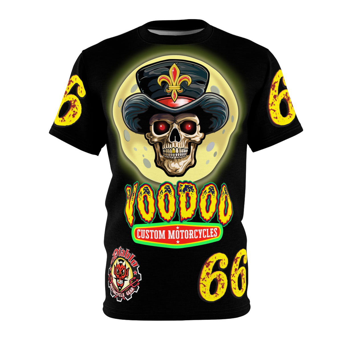 Voodoo Nightmare 66  Ultimate Motorcycle HiViz Super Tee, XLGraphics , Custom Riding Apparel