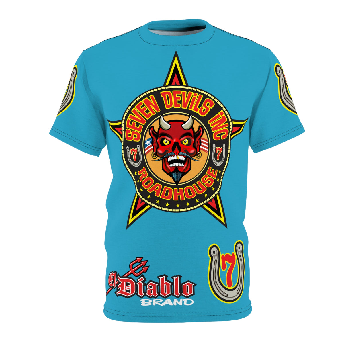 Seven Devils Inc. Roadhouse Graphic Tee - HiViz Motorcycle Custom Riding Super Tee