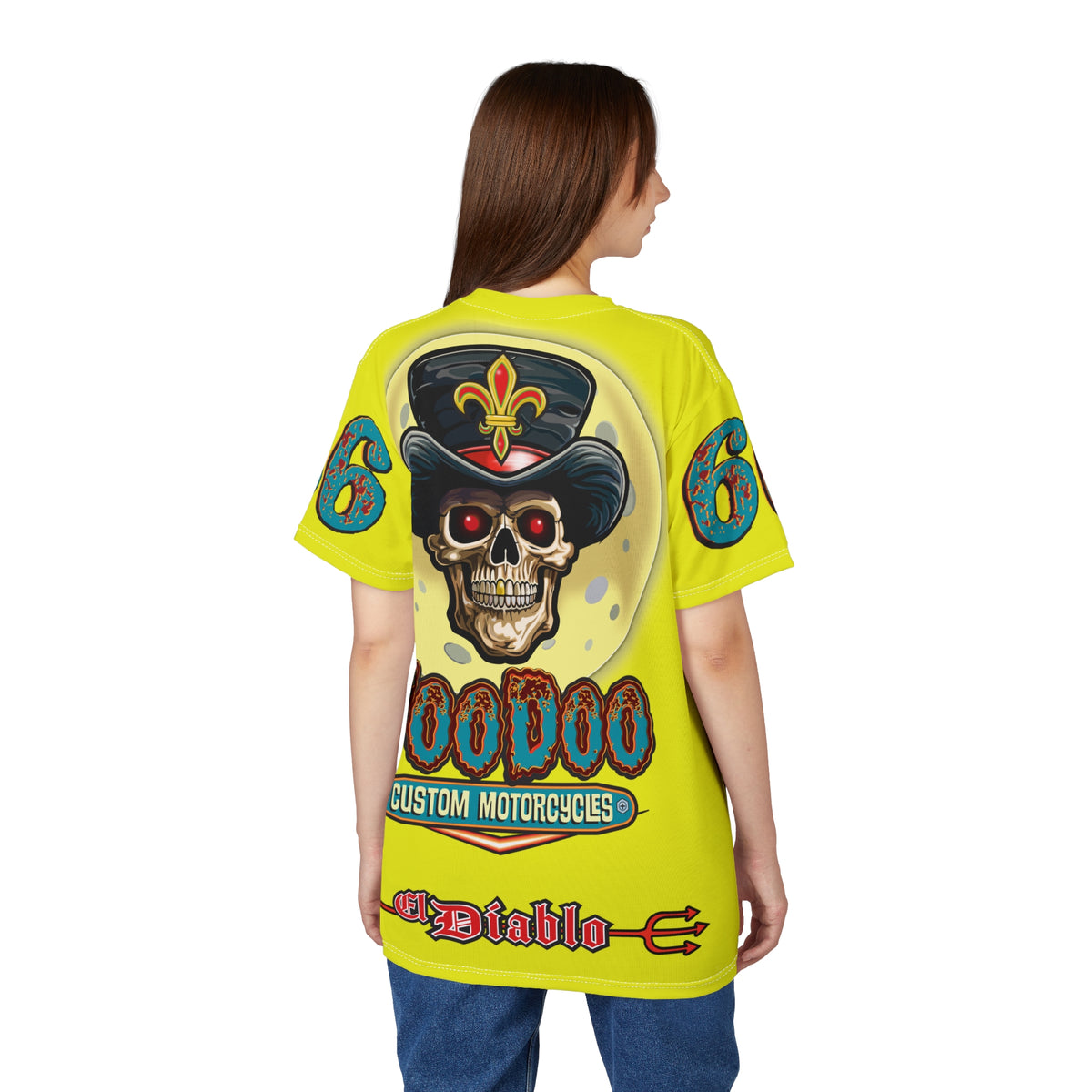 VERY Special HIVIZ Voodoo Customs Graphic Super Tee –  Edgy Style Riding Tee for Bikers