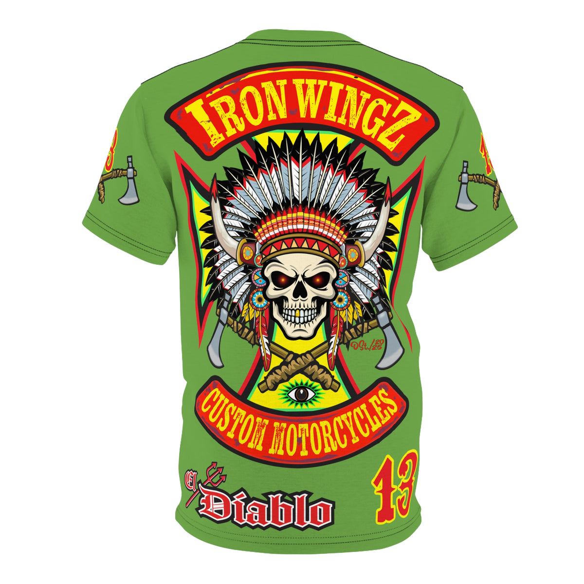 Iron Wingz Garage HiViZ Motorcycle Rider Super Tee