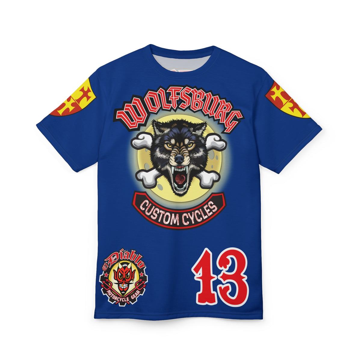 Wolfsburg Custom Cycles HiViz Graphic Super Tee for Bikers