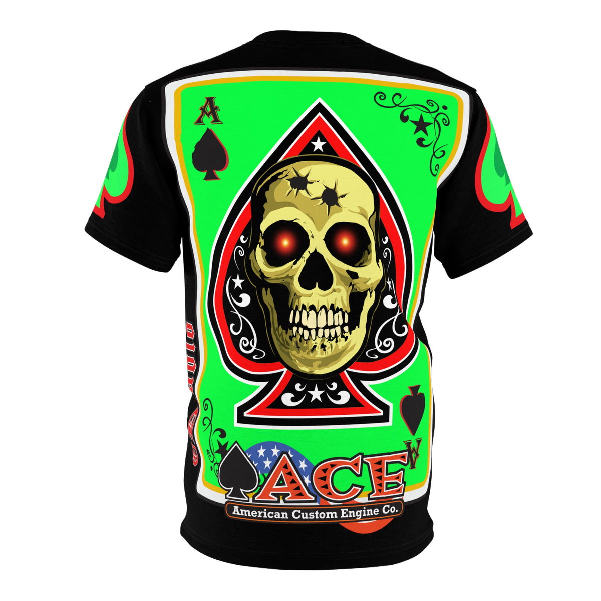 American Custom Engines ACE - Special Lumina Green  Ace of Spades Death Card High visibility Graphics