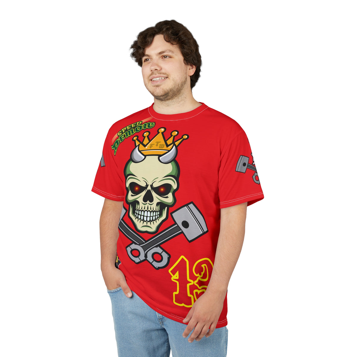 Speed Demon Customs HiViz High Performance Motorcycle Riding Super Tee, Unique High Visibility XL Graphics