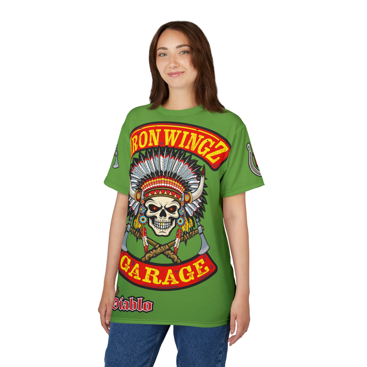 Iron Wingz Garage HiViZ Motorcycle Rider Super Tee
