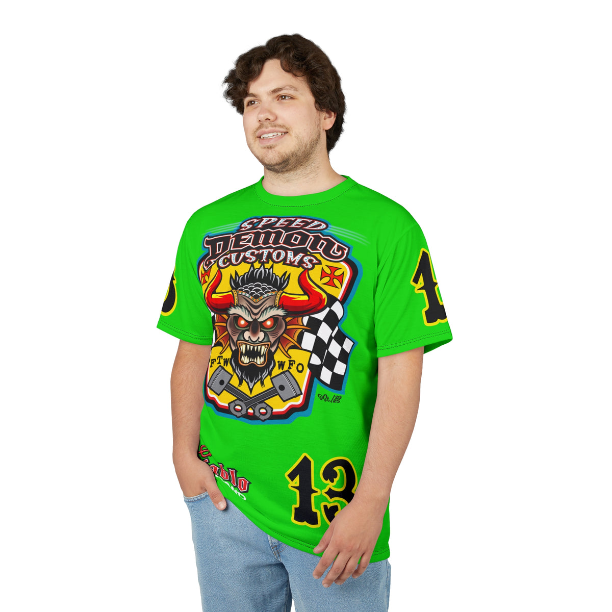 Very Special Speed Demon Customs HiViZ Super Tee — Extreme Edgy Graphics - Bad Attitude Custom Biker Riding Gear