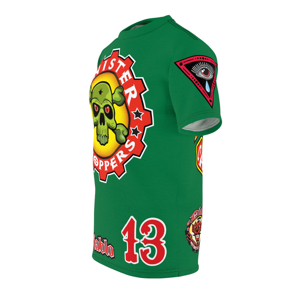Sinister Choppers  Custom Designed Hunter Green HiViz Super Tee