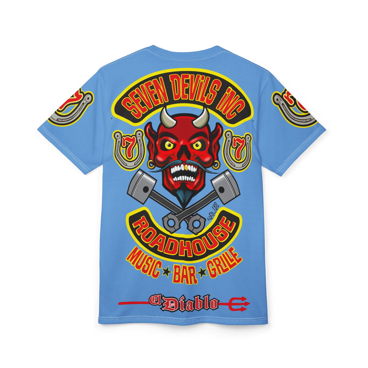 Seven Devils Inc. Roadhouse HiViz Design, Edgy Biker Shirt, Special Motorcycle Riding Gear, Seven Devils Inc.