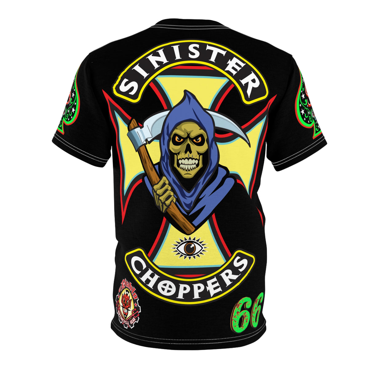 Sinister Choppers Reaper Custom Super Tee - Gothic Graphic T-Shirt for Hardcore Motorcycle Riders