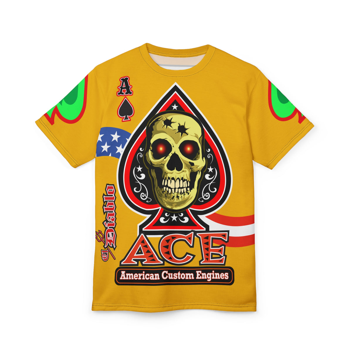 American Custom Engines ACE - Special Lumina Green  Ace of Spades Death Card High visibility Graphics
