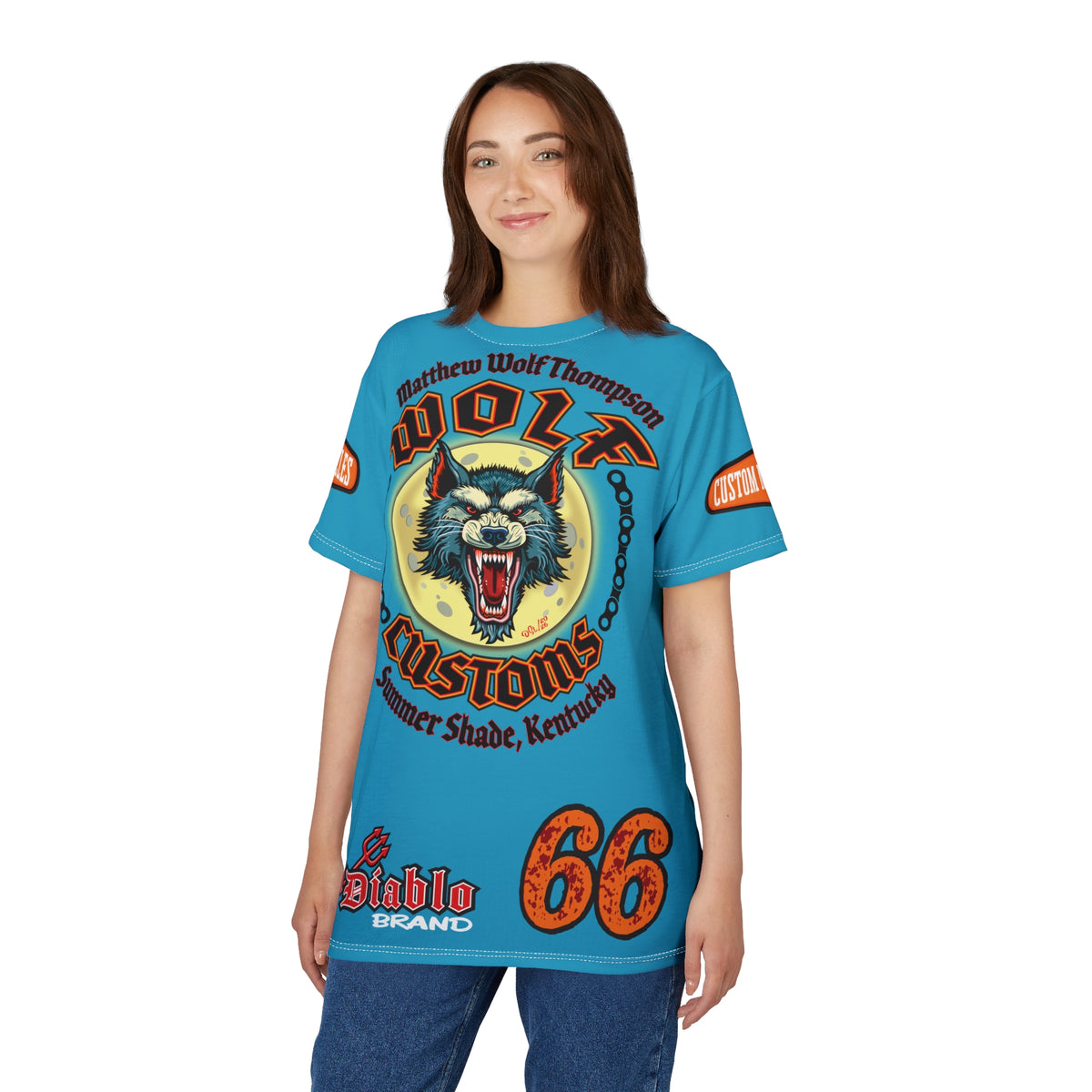 MWT Wolf Custom Motorcycles Super Tee — Viciously Cool High Performance Motorcycle Riding Shirt