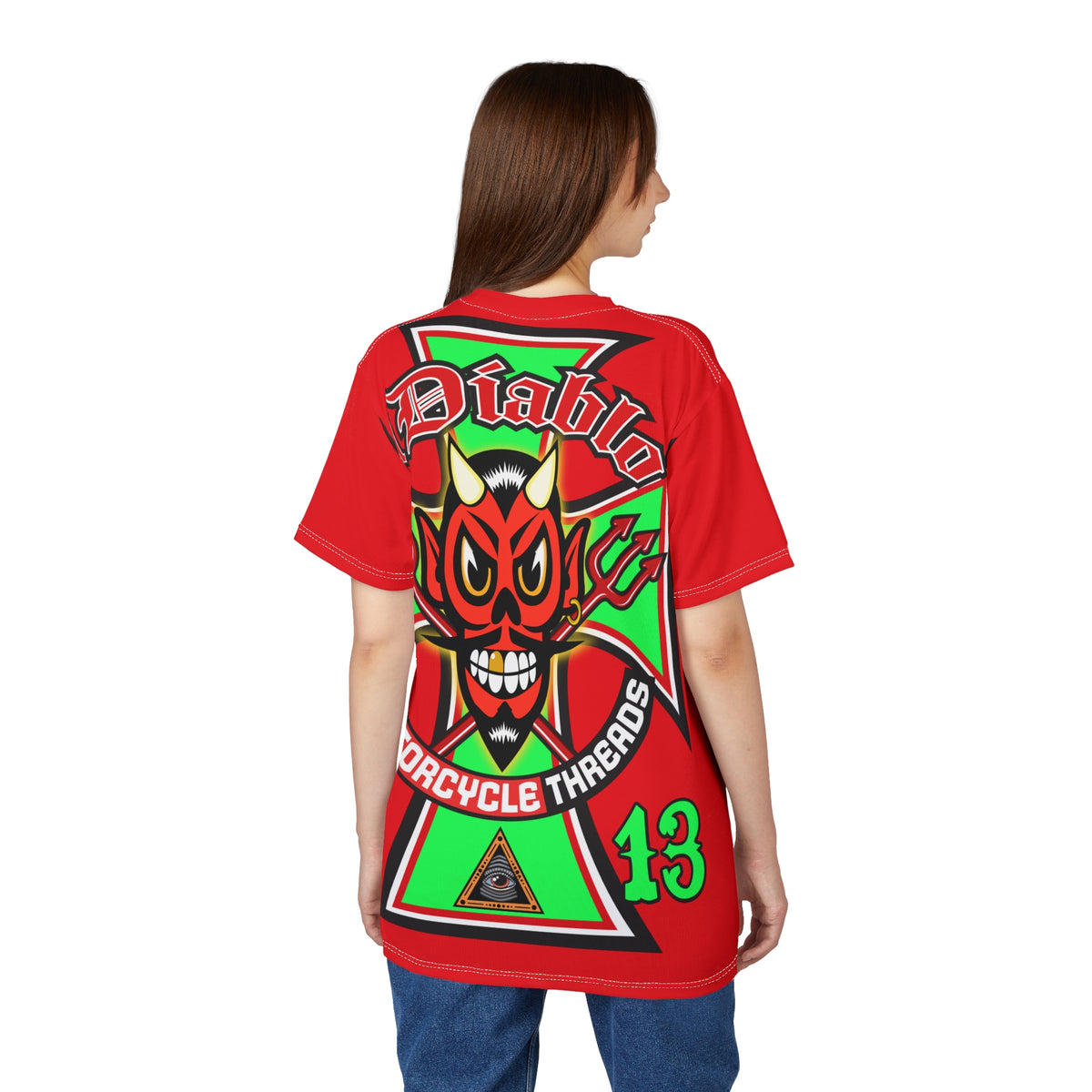 El Diablo Brand HiViz Super Tee - Brilliant Red, White and Floro Green for maximum visibility