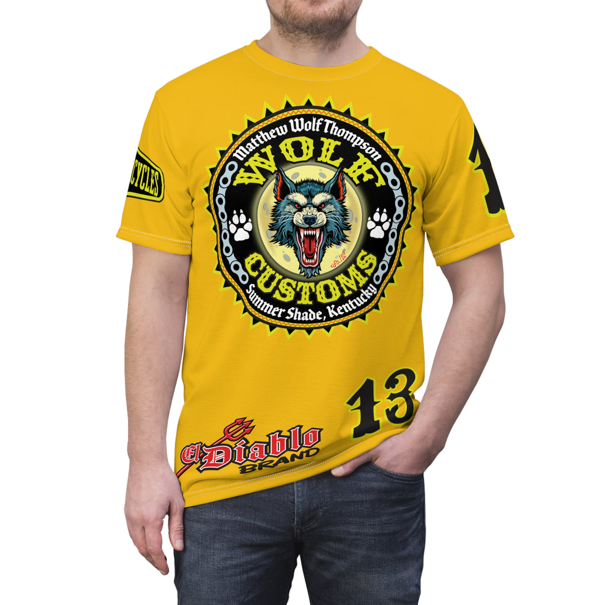 MWT Wolf Customs '66 Graphic Super  Tee — Retro Motorcycle Club Shirt The Best Biker Riding Tee EVER !!!