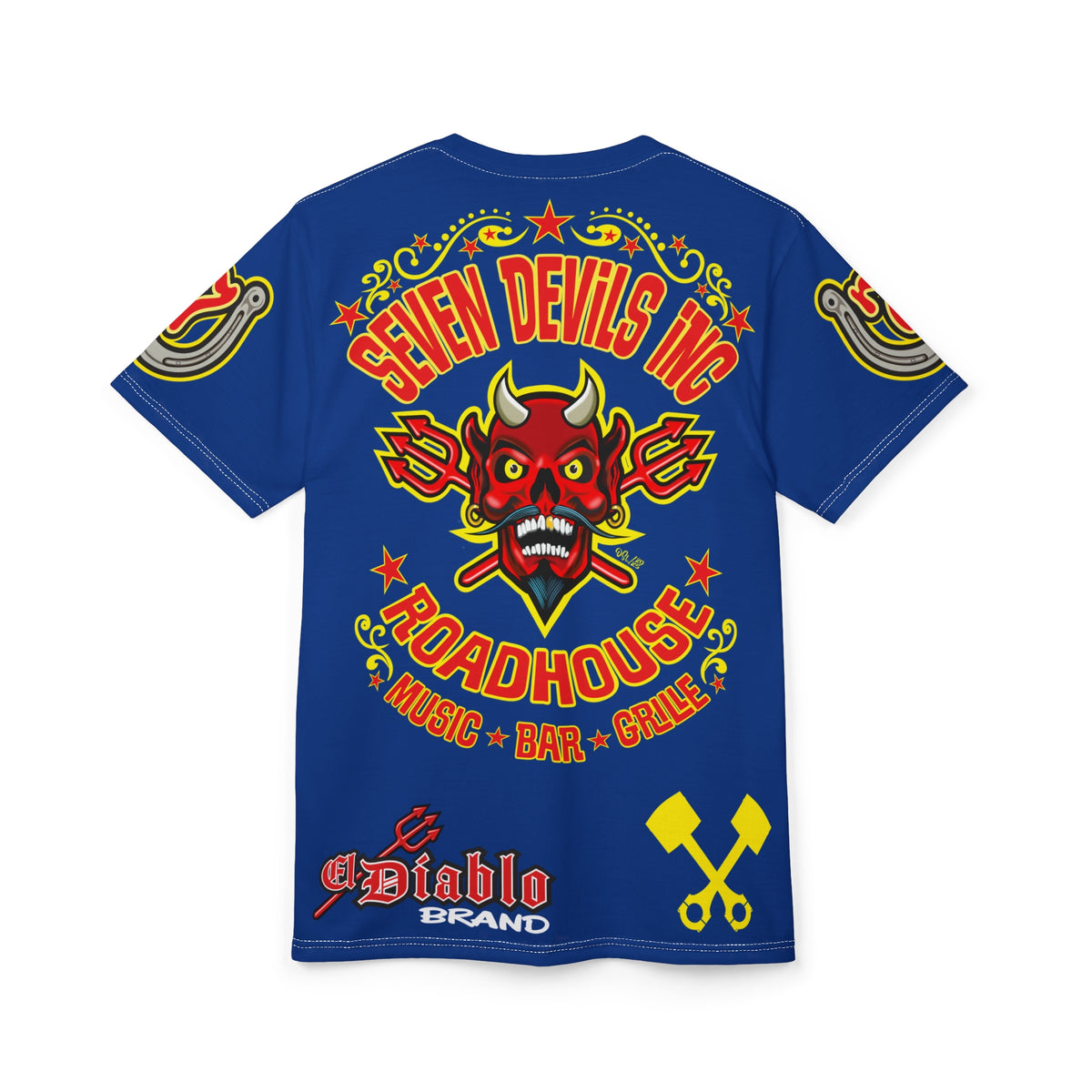 Seven Devils Inc. Roadhouse Deluxe HiViz Graphic Tee - Motorcycle Custom Riding Super Tee
