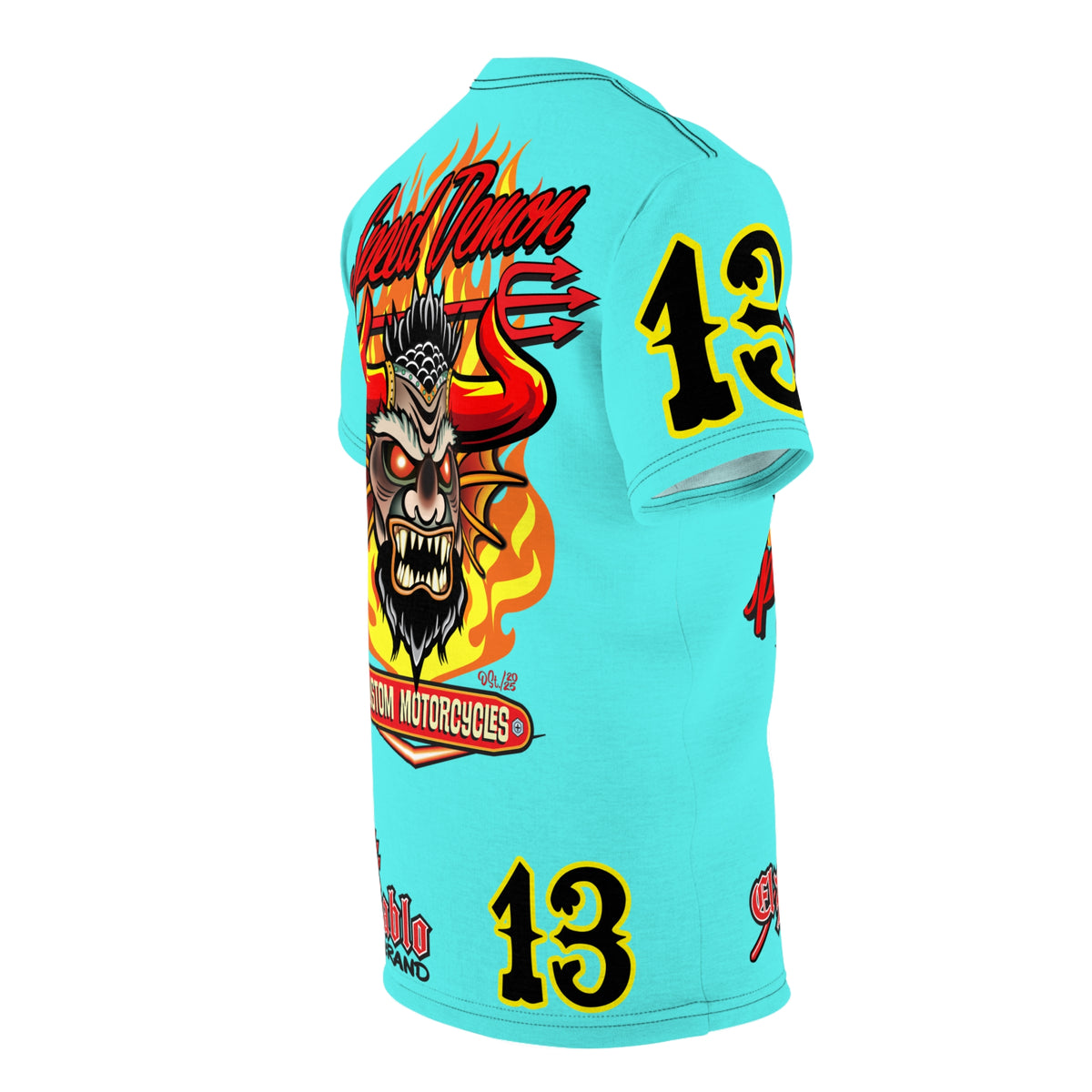 Speed Demon Customs BLU SKY Super Tee — Extreme Edgy Graphics - Bad Attitude Custom Biker Riding Gear