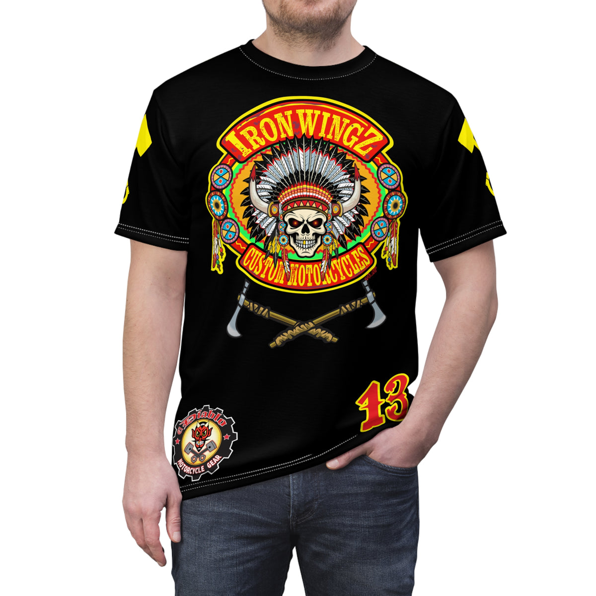 SRT Iron WingZ Customs HIviz Graphic Super Riding Tee, Edgy Streetwear, Customized Apparel, Gift for Bikers