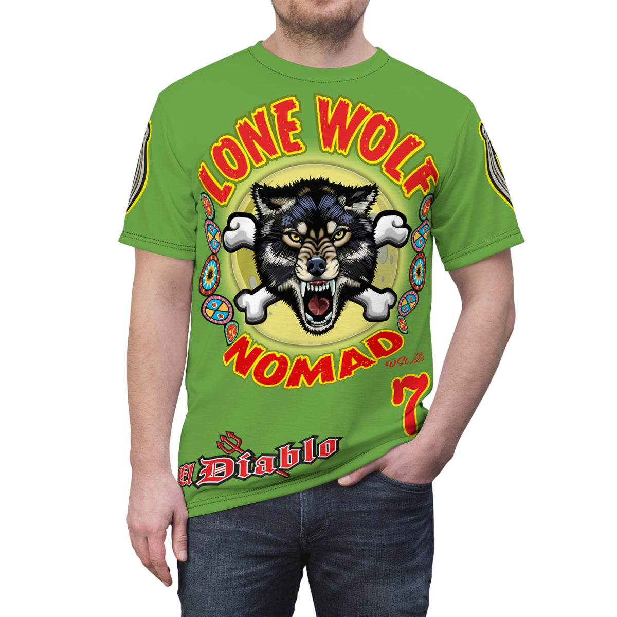 Lone Wolf Nomad HiViz Super Tee - Special Design for Independent No Club Riders