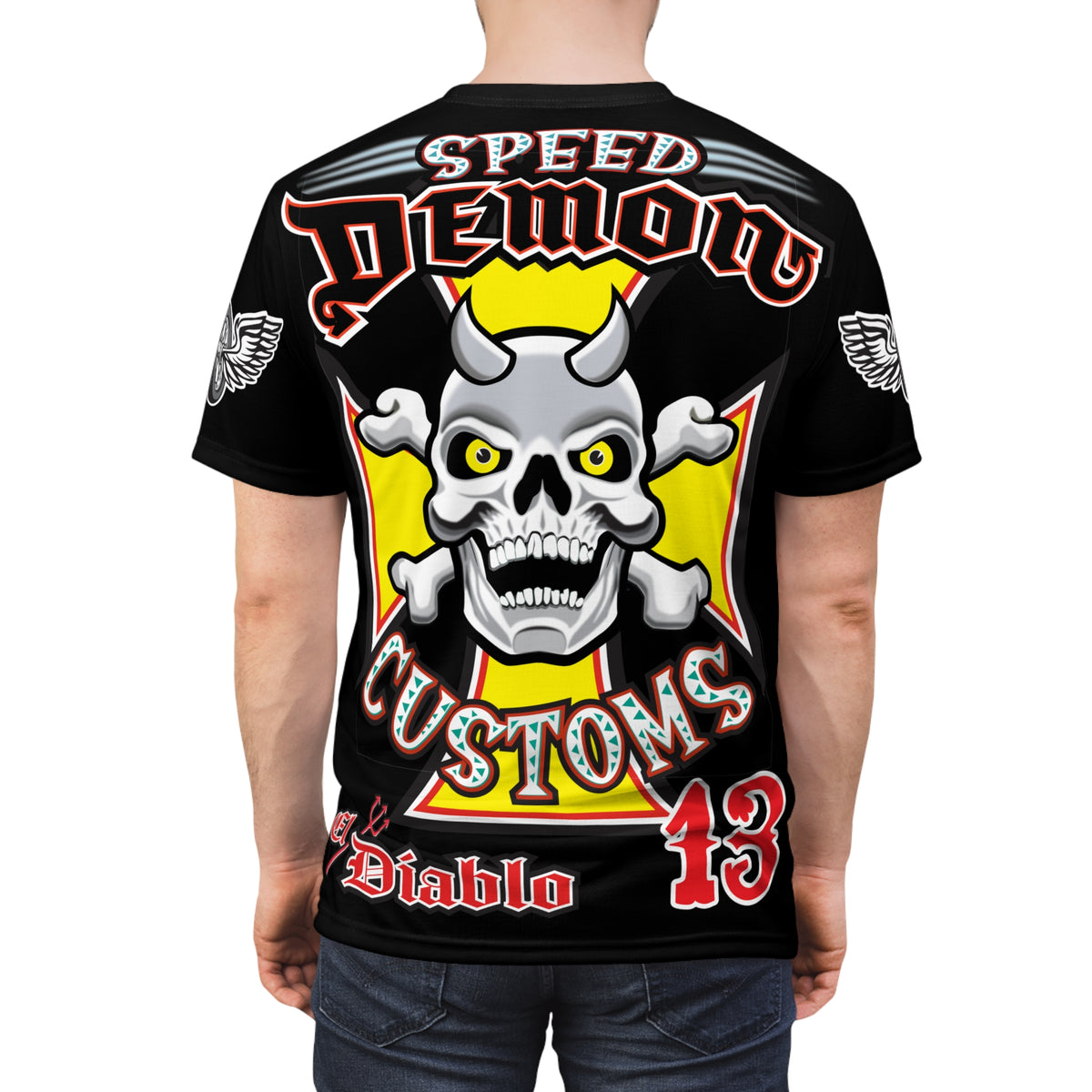 Speed Demon Customs Spectacular HiViz Super Tee - Devilishly Demented Bold Biker Design