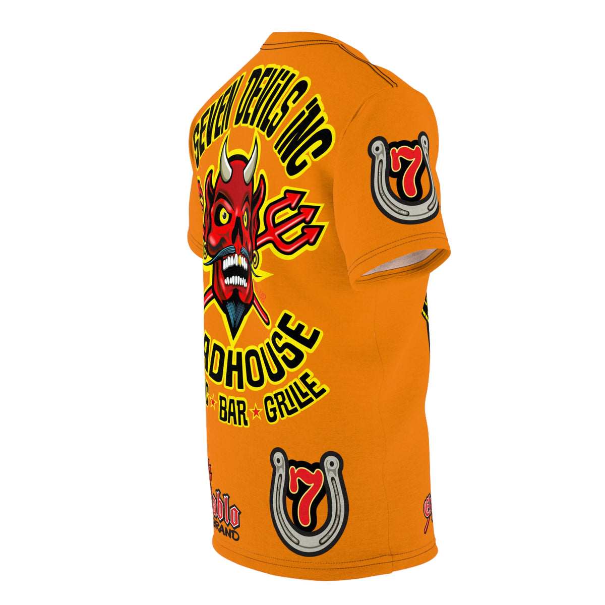 Seven Devils Road House (BLACK STAR HIVIZ LIMITED EDITION) Custom Super Riding Tee - Retro Devil Style Graphic Style