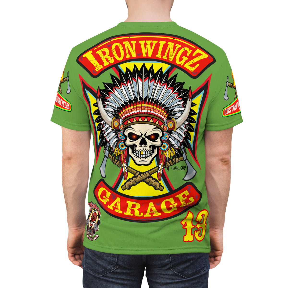 Iron Wingz Garage HiViZ Motorcycle Rider Super Tee