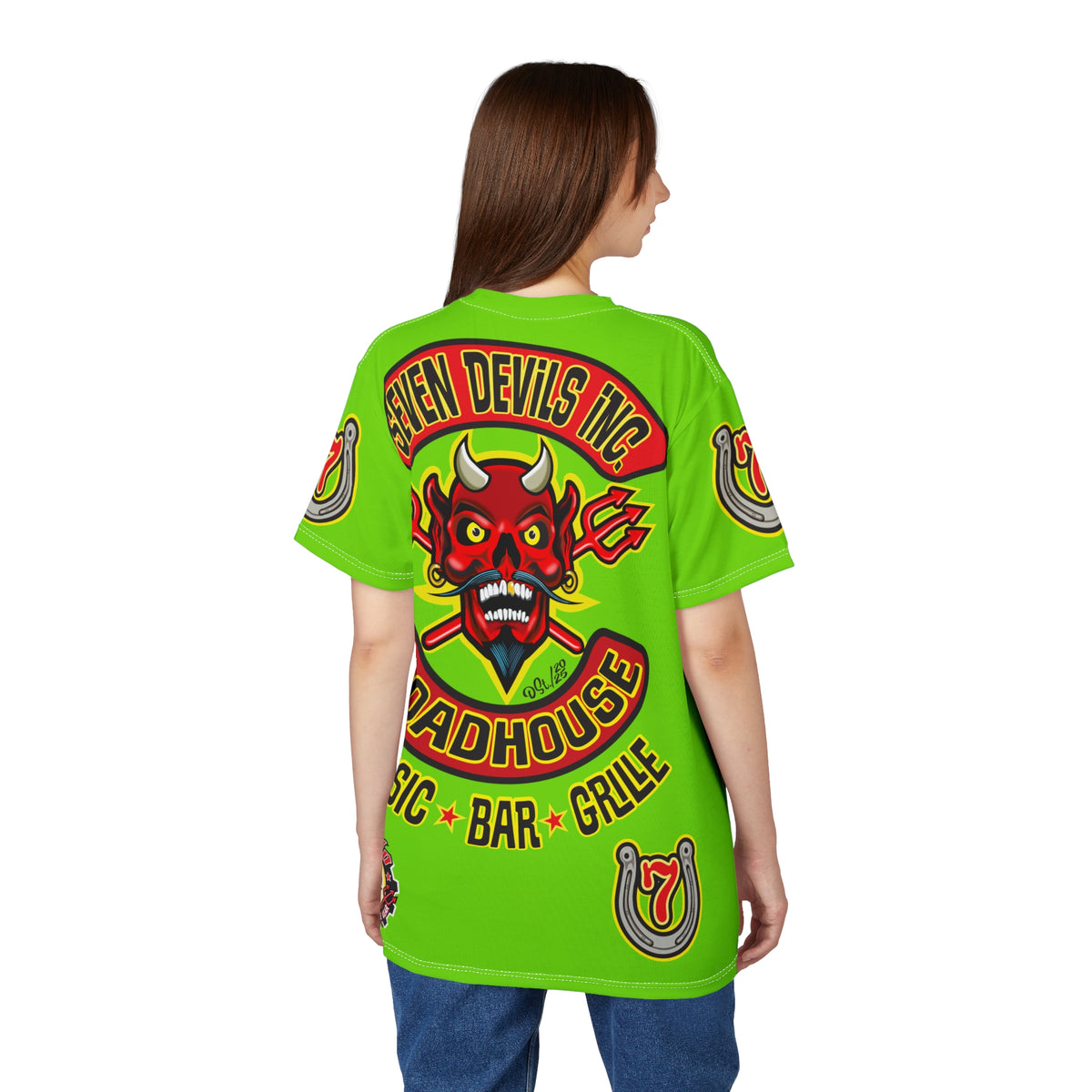 Very Special Seven Devils Inc. Roadhouse HiViz Graphic Tee - Motorcycle Custom Riding Super Tee