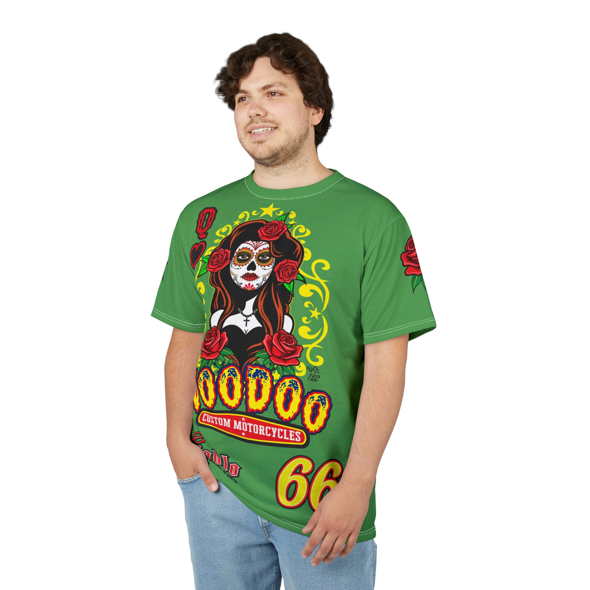 Voodoo Custom Motorcycles Tee — Queen of Hearts  Graphic Riding Super Tee