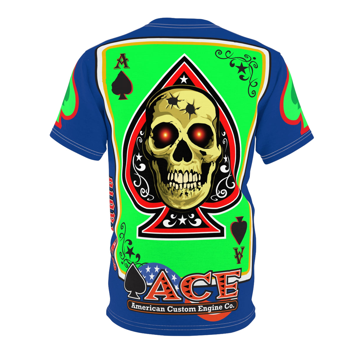 American Custom Engines ACE - Special Lumina Green  Ace of Spades Death Card High visibility Graphics