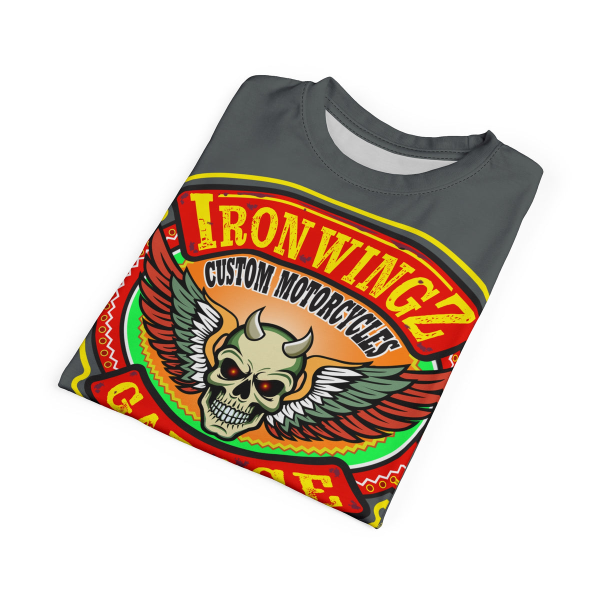 Iron Wingz Custom Motorcycle Unisex Super Tee - Bold Graphic Tee for Bikers