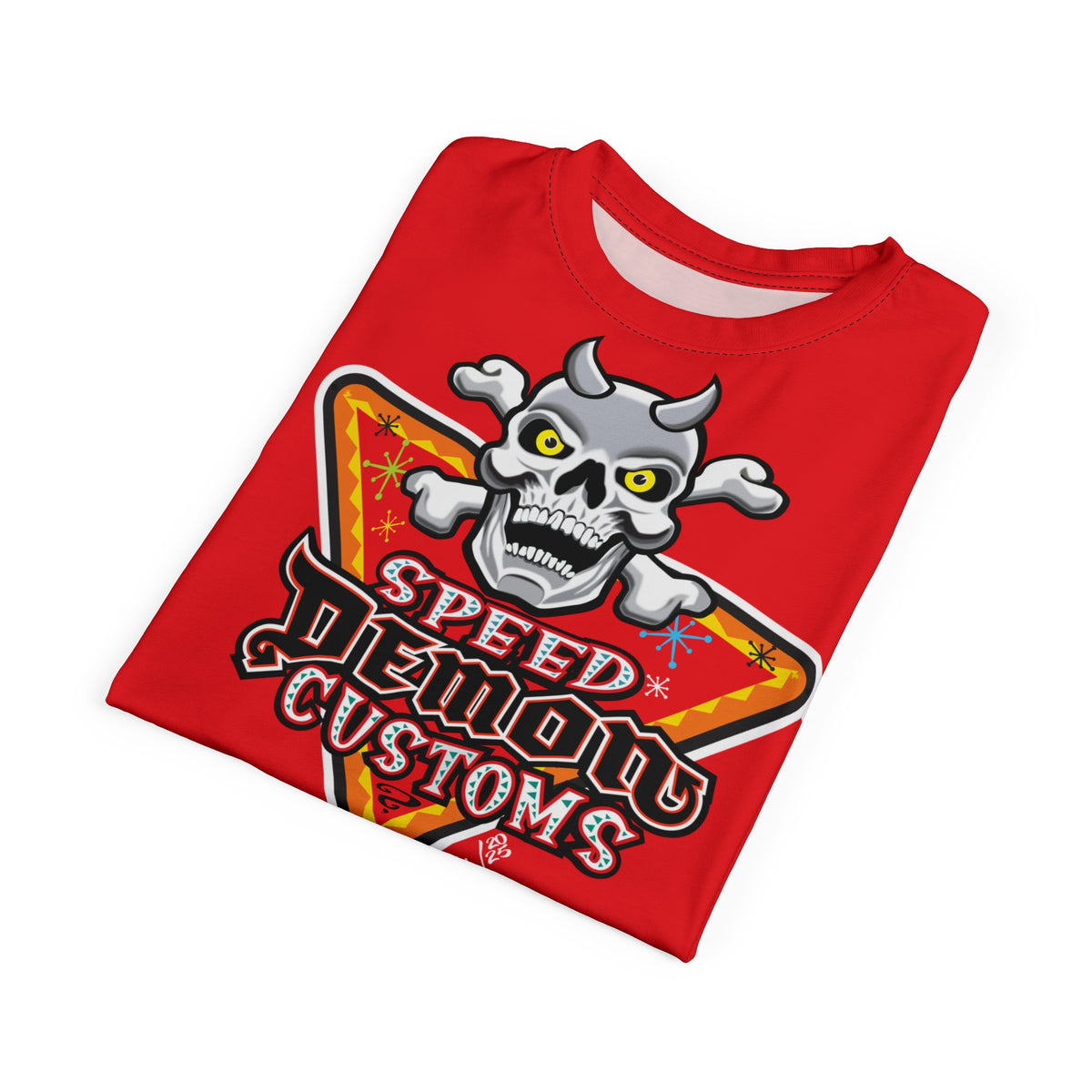 SRT Speed Demon Customs Spectacular  Super Riding Tee - Devilishly Demented Bold Biker Design
