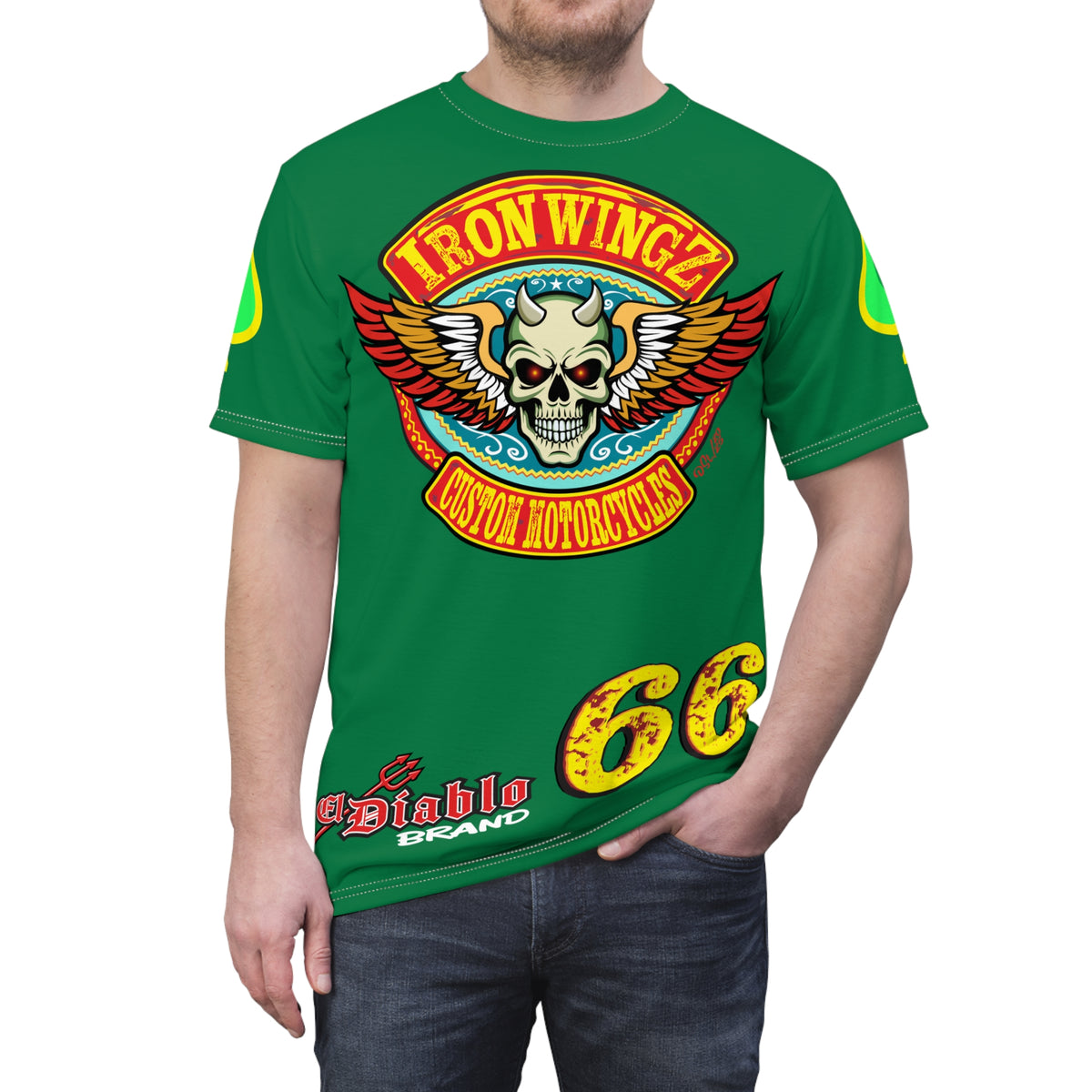Iron Wingz Custom Motorcycle Unisex Super Tee - Bold Graphic Tee for Bikers (Limited Edition)