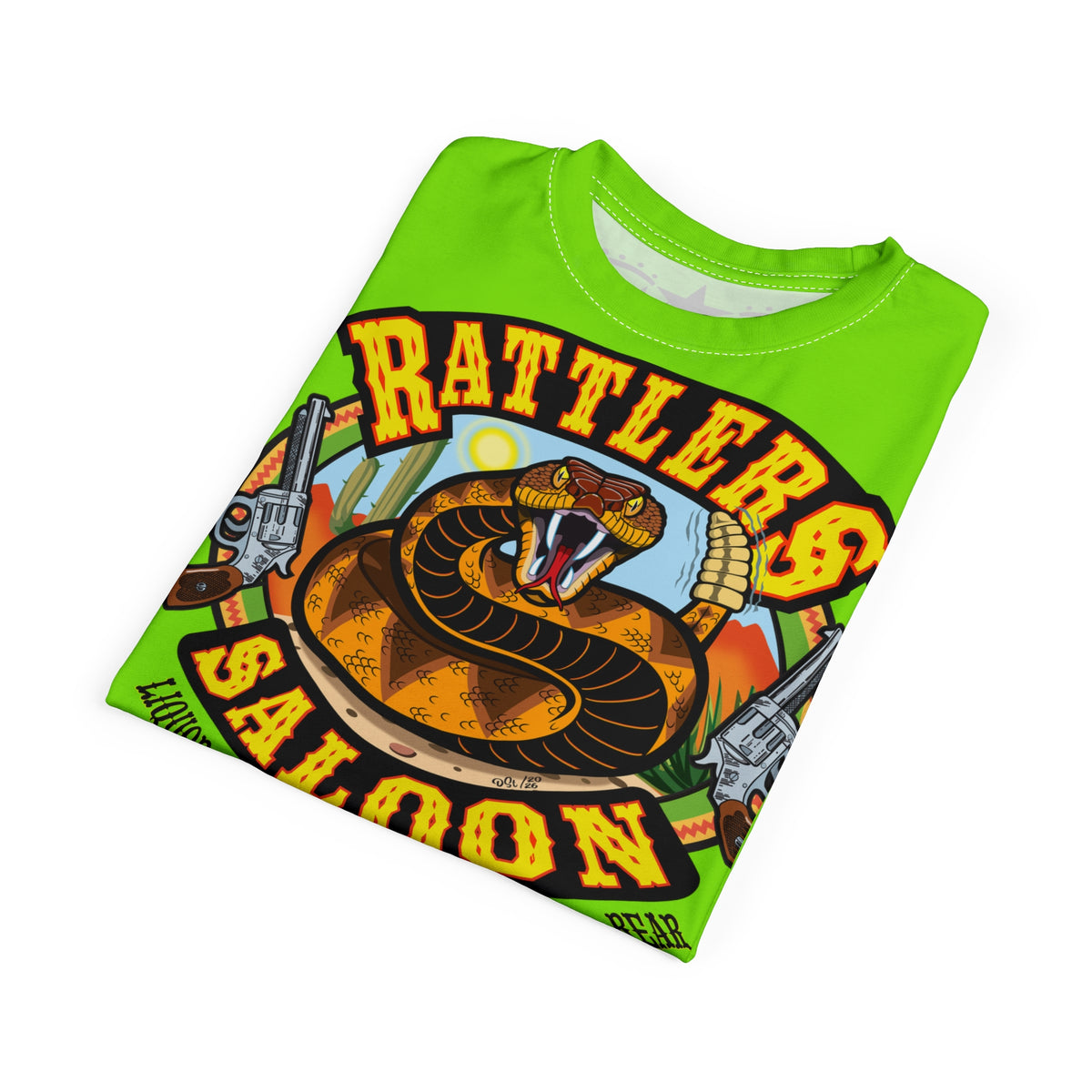 VERY Special HIVIZ Rattlers Saloon  BADAZZ SUPER TEE — Vintage Biker 66 Graphic Shirt