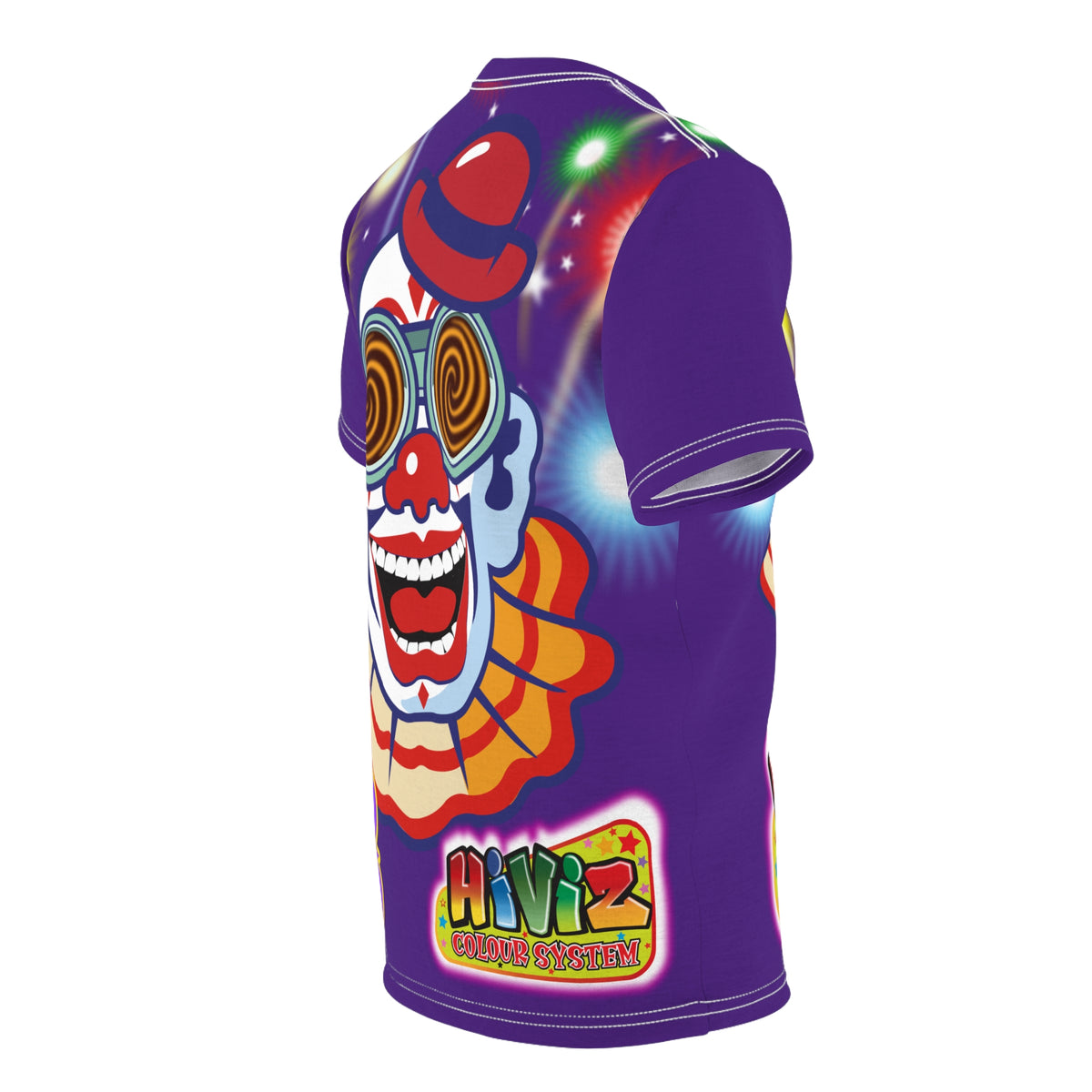 HiViz Clown Graphic Tee — Neon Festival Rave Shirt