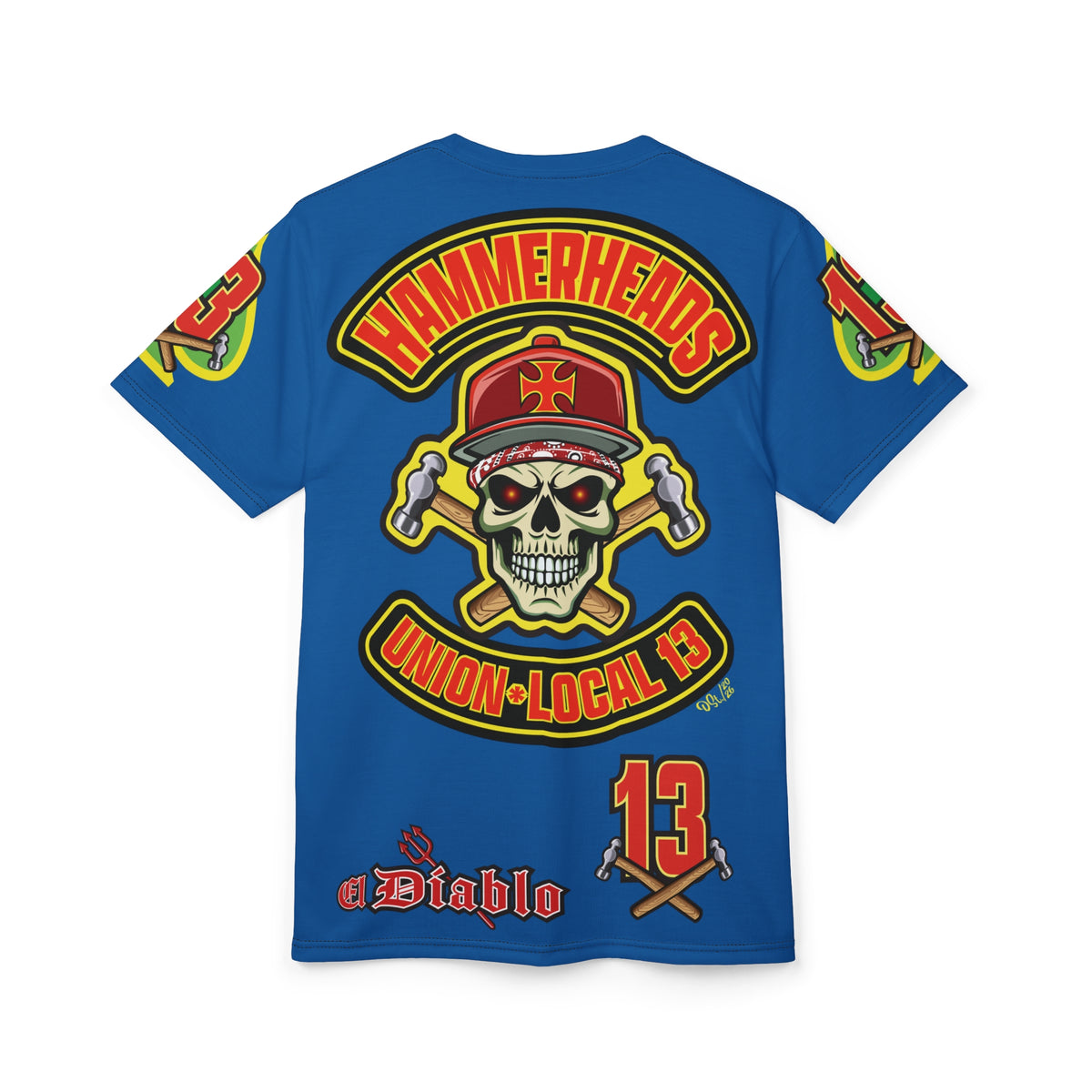 Hammerheads Union Local 13  -  Custom Motorcycle Riding Super Tee - Super Comfort and Fit