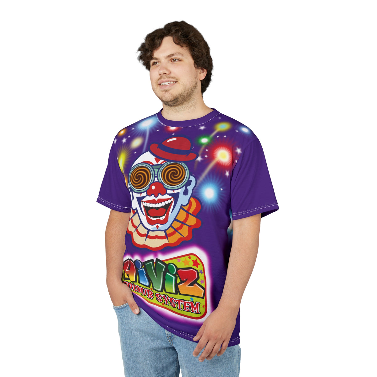 HiViz Clown Graphic Tee — Neon Festival Rave Shirt