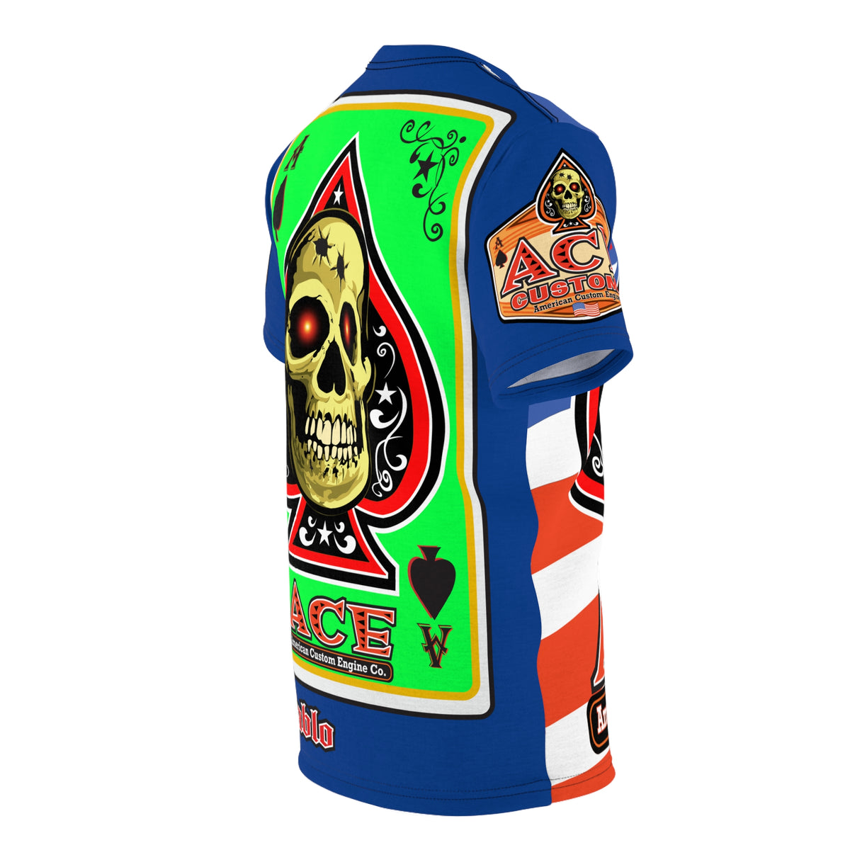 American Custom Engines ACE - Special Lumina Green  Ace of Spades Death Card High Visibility Graphics