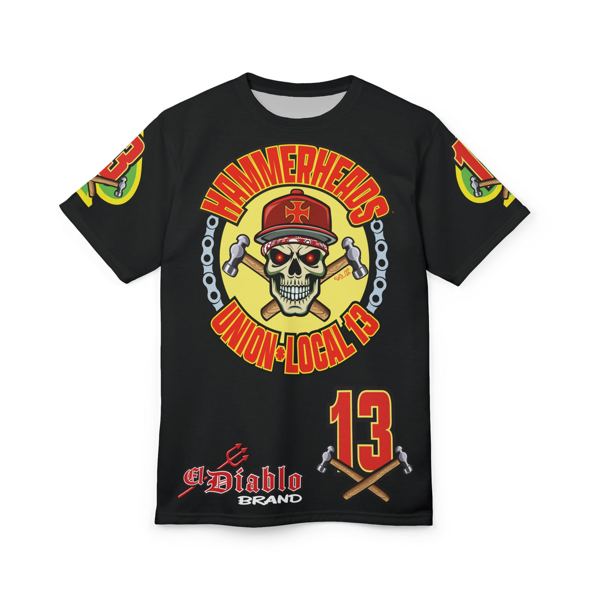 Hammerheads Union Local 13  -  Custom Motorcycle Riding Super Tee - Super Comfort and Fit