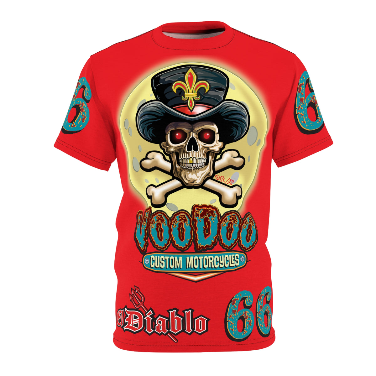 Voodoo Custom Motorcycles  Unisex HiViz Tee, Edgy Graphic Shirt, Motorcycle Apparel, Skull T-Shirt, Perfect for Bikers