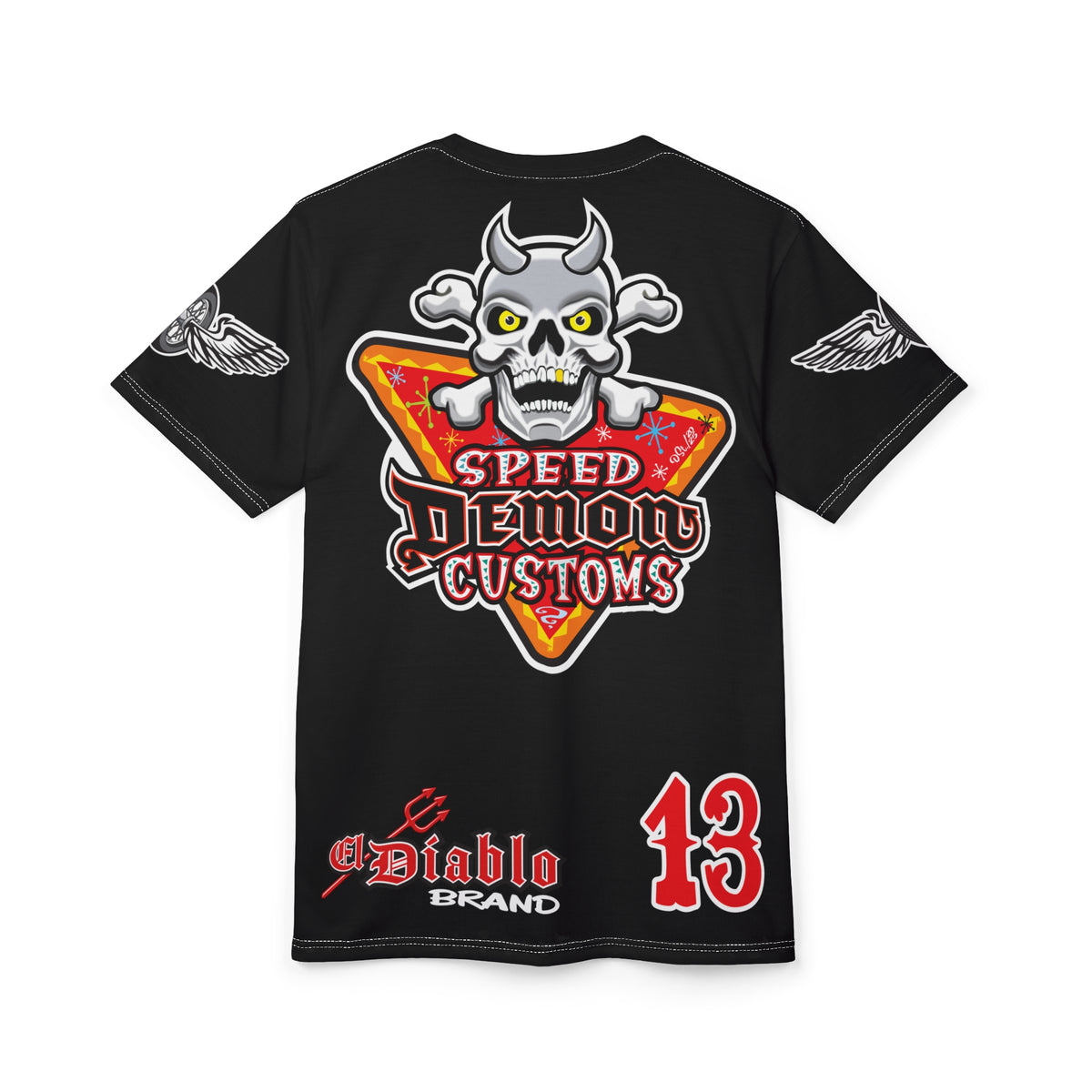 SRT Speed Demon Customs Spectacular  Super Riding Tee - Devilishly Demented Bold Biker Design