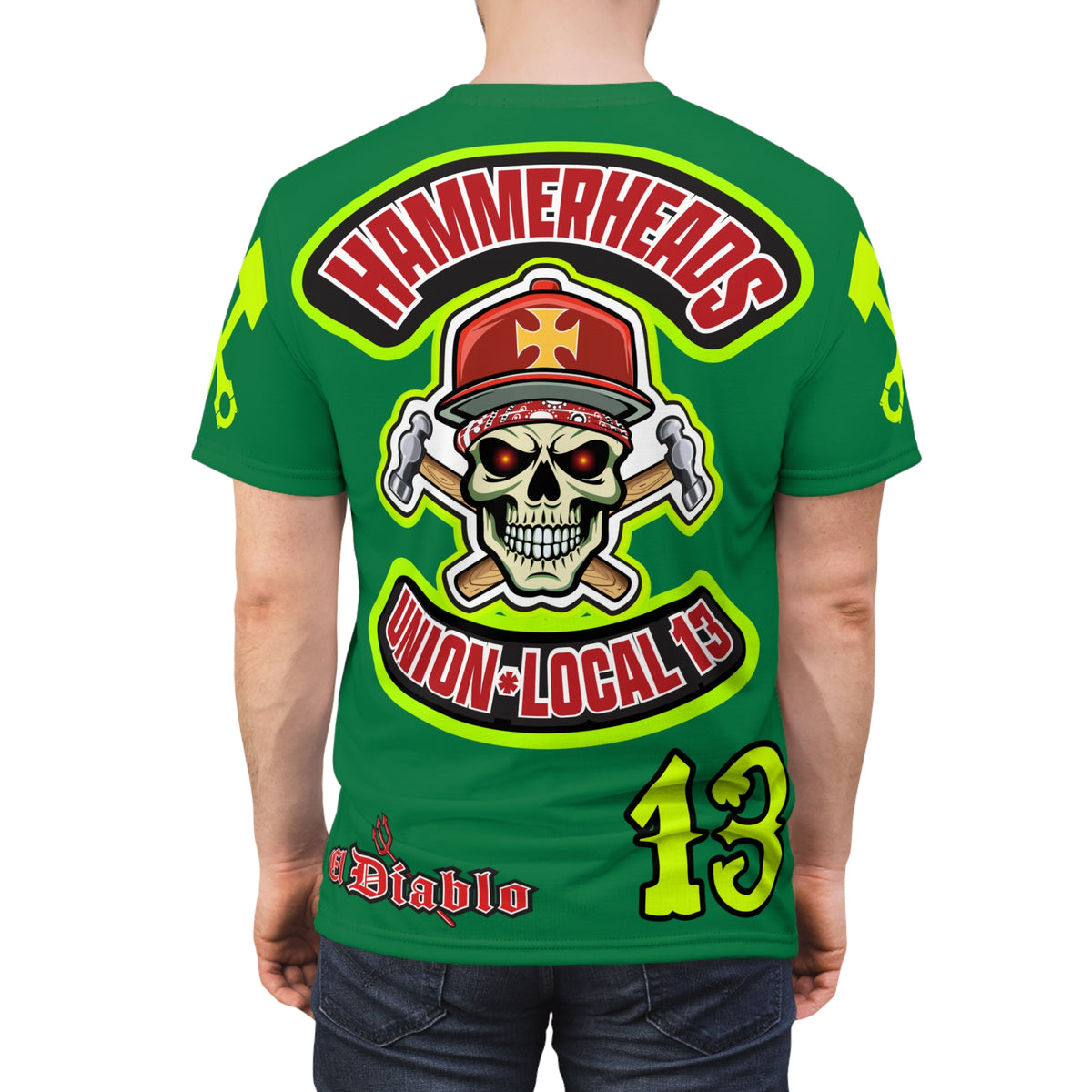 Hammerheads Union Local 13 -  SoCal 619 Special Edition - Custom HiViz Motorcycle Riding Tee Shirt _ Super Comfort and Fit