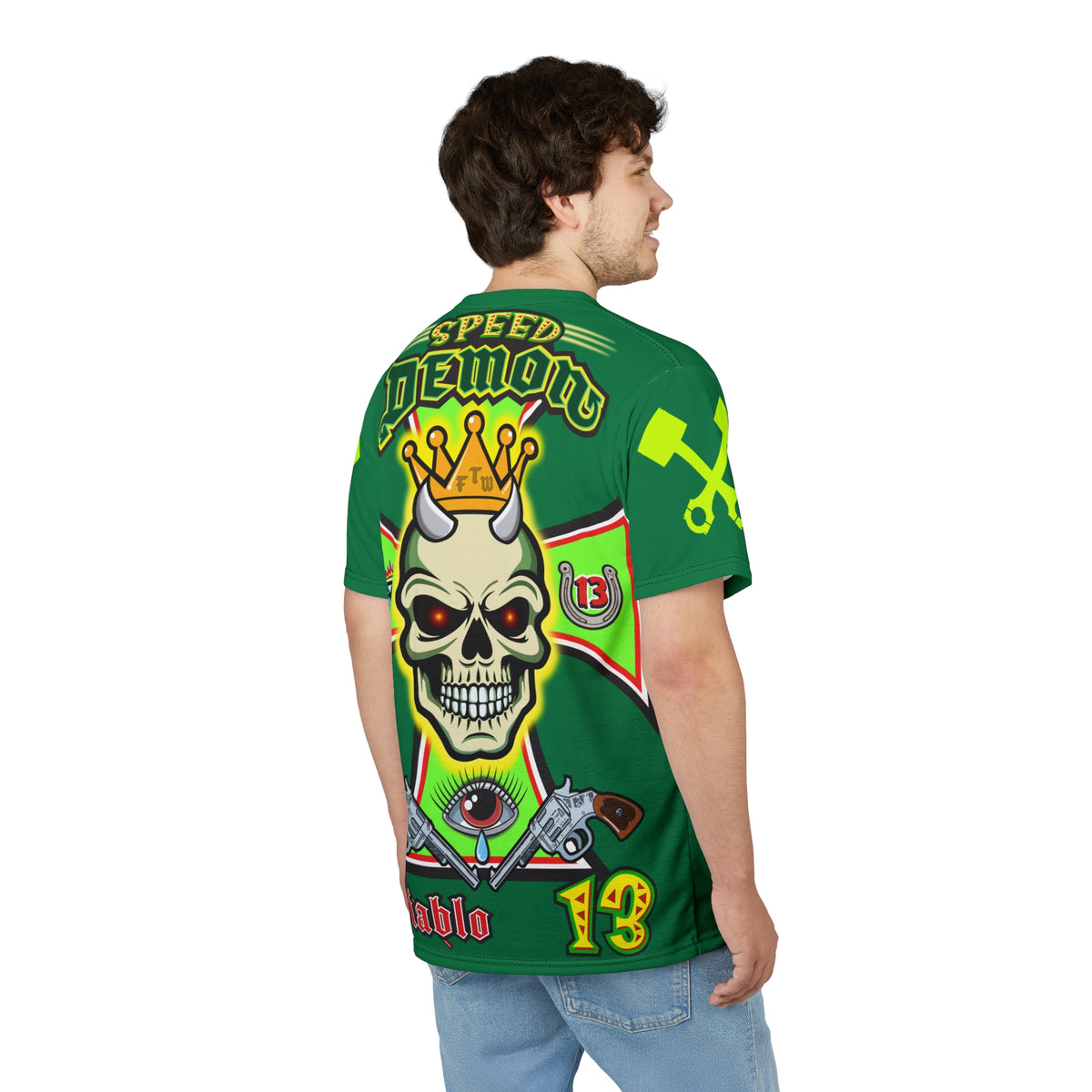 Speed Demon Hellfire HiViz Super Tee - THE Perfect Motorcycle Riding Tee - High Comfort & Perfect Fit Super Tee