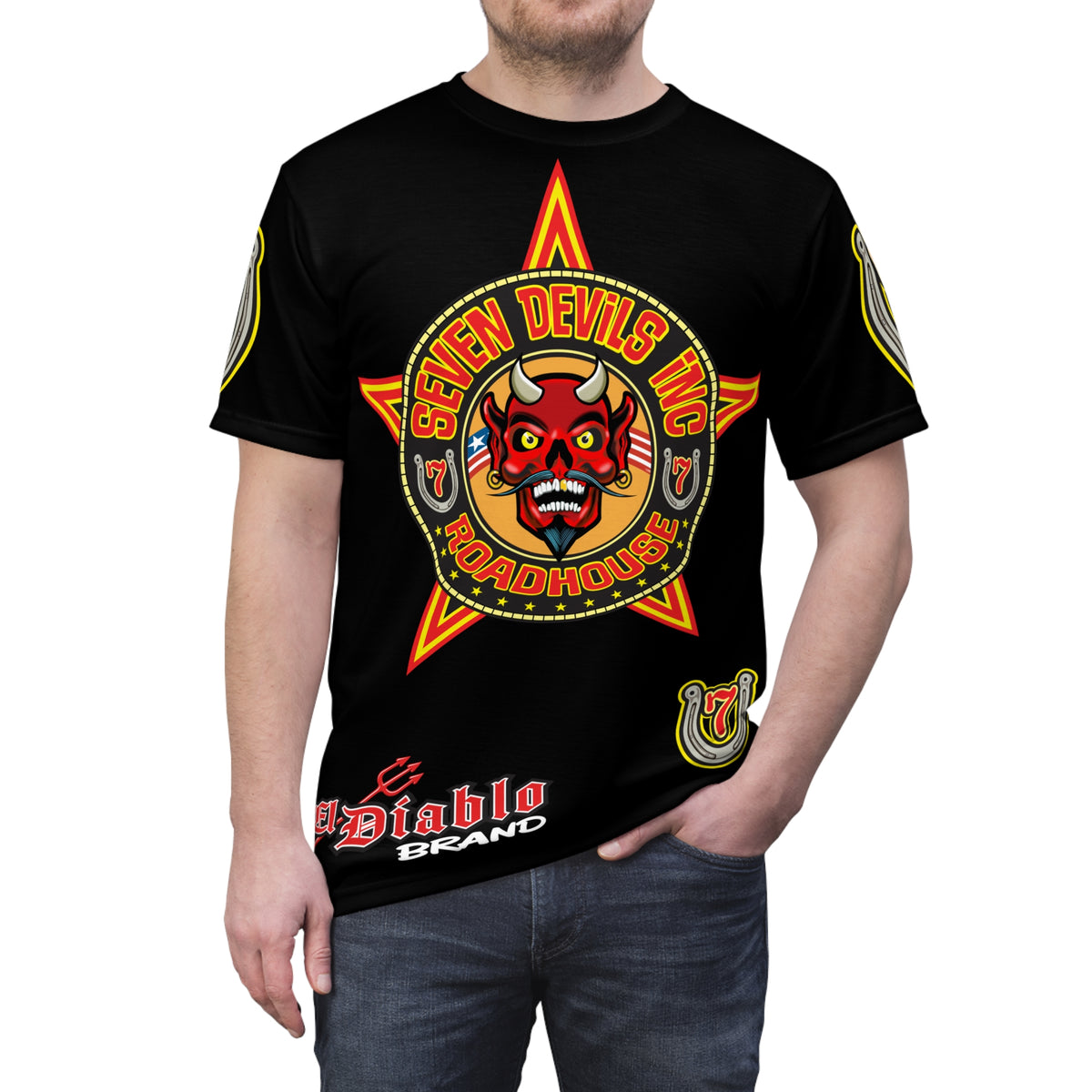 Seven Devils Inc. Roadhouse Graphic Tee - Motorcycle Custom Riding Super Tee