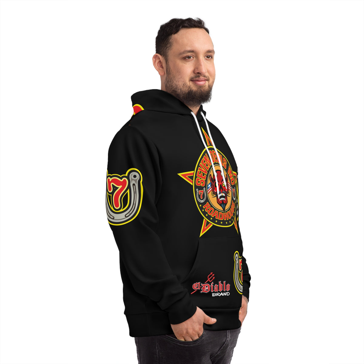HoodZ Seven Devils Roadhouse Retro Devil Logo Pullover Hoodie