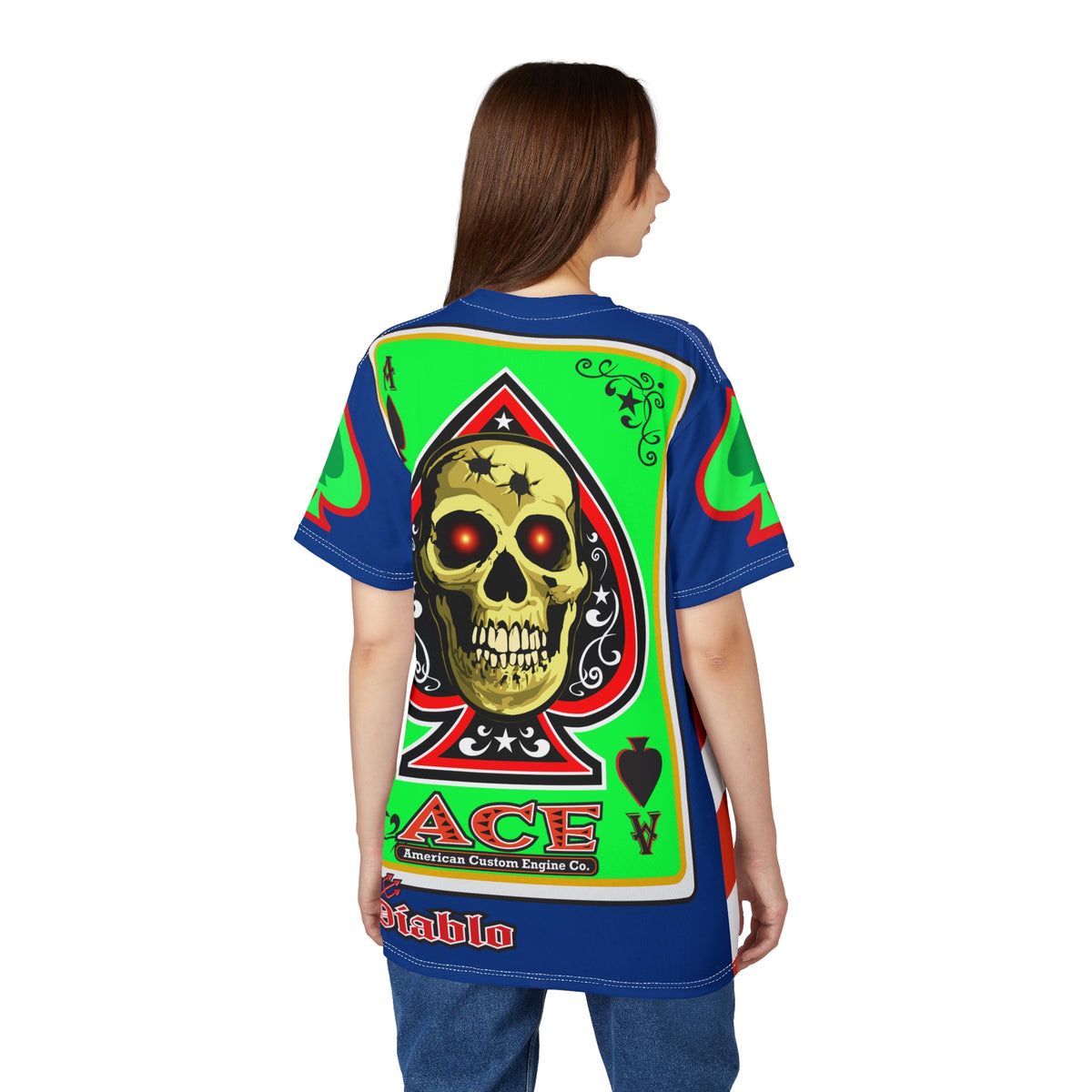 American Custom Engines ACE Americana Cut - Special Lumina Green  Ace of Spades Death Card High visibility Graphics