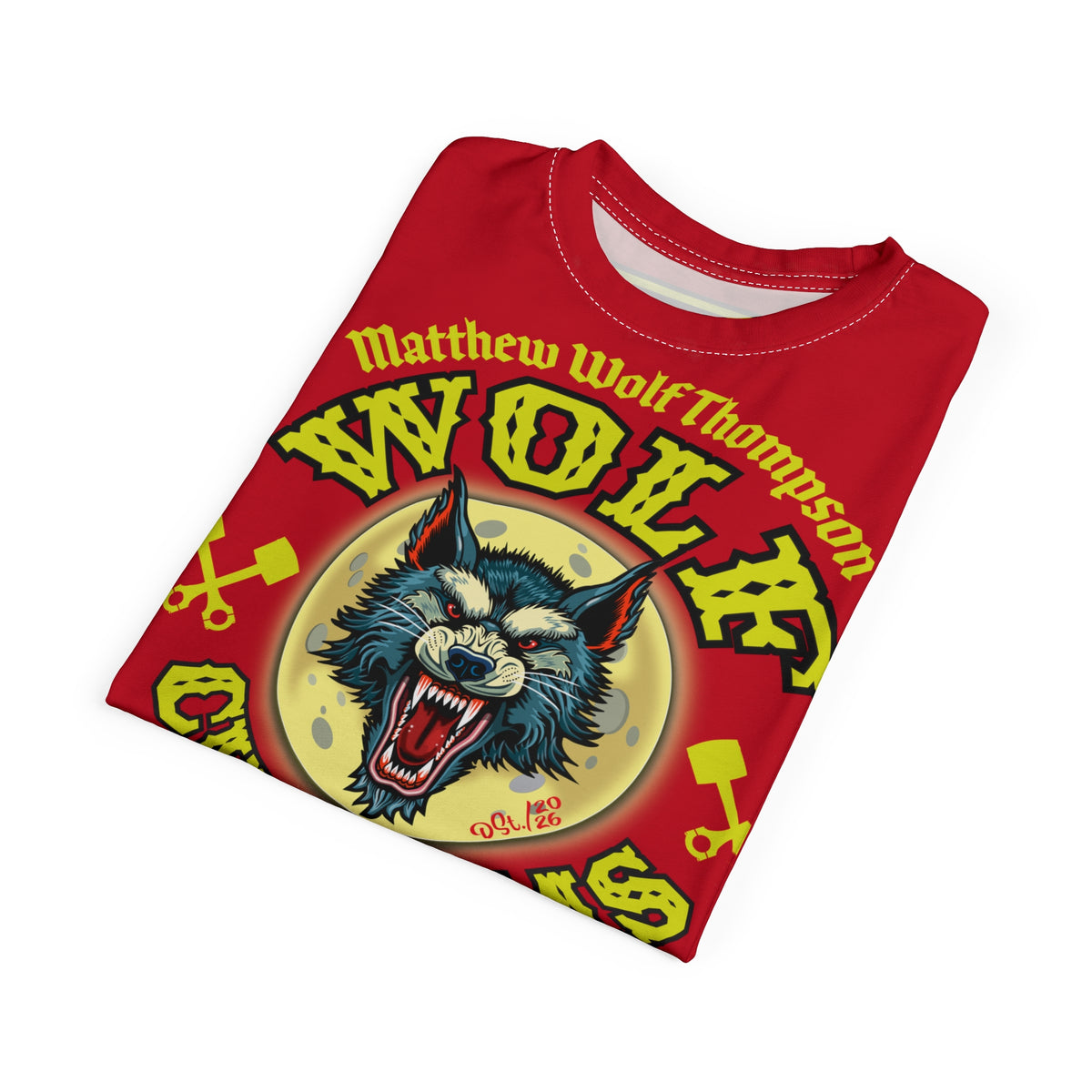 MWT Wolf Customs 13 Black & Lumina Graphics -- Super Riding Tee — Retro Motorcycle Builder Shirt, The Best Biker Riding Tee EVER !!!