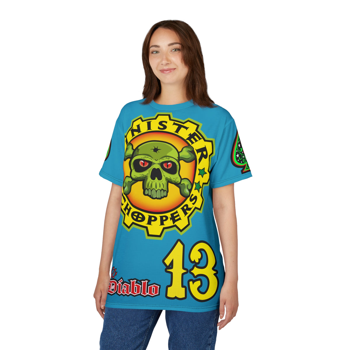Sinister Choppers Electric Blue Spectacular Road Warrior Super Tee
