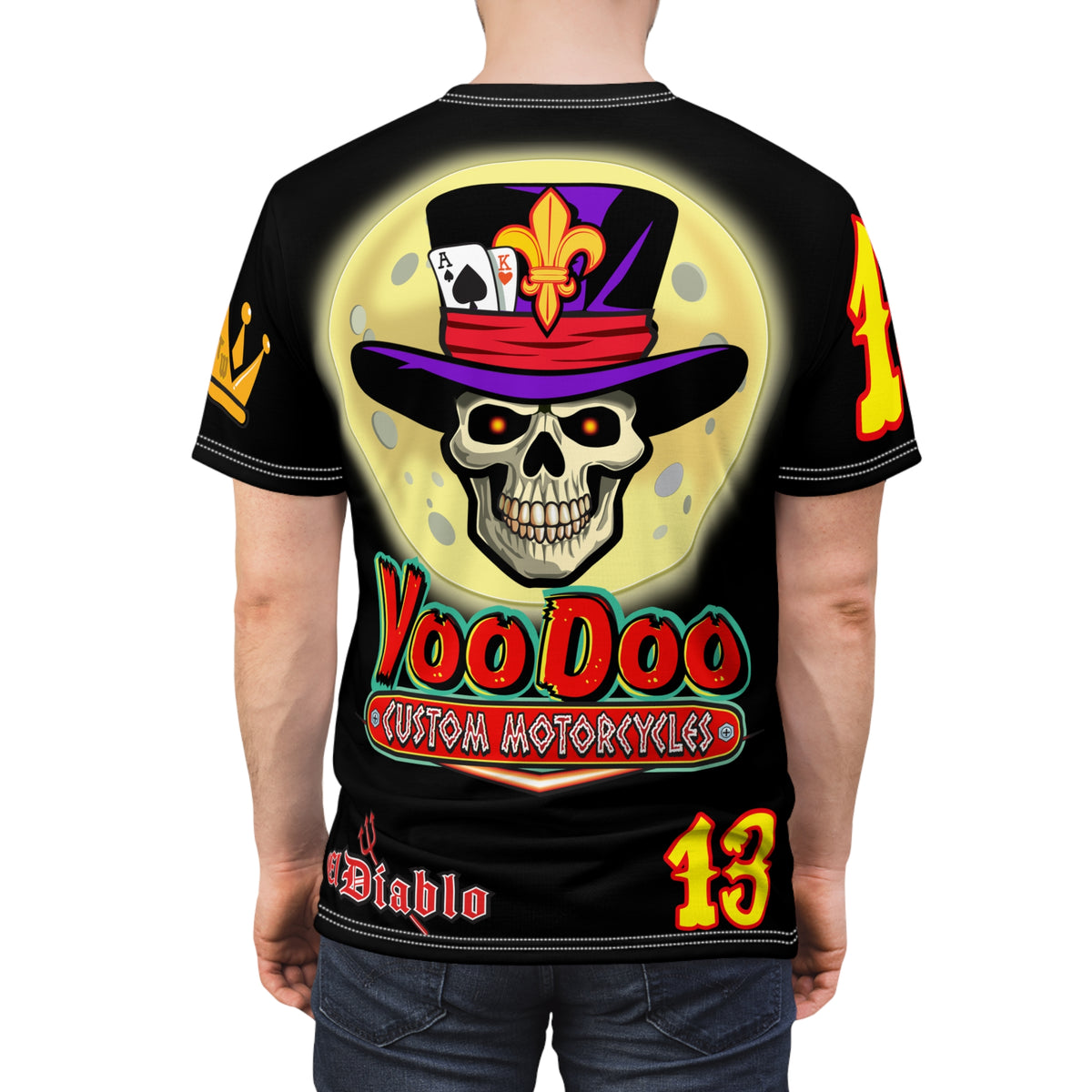 VooDoo Custom Motorcycles HiViz Unisex Graphic Biker Tee