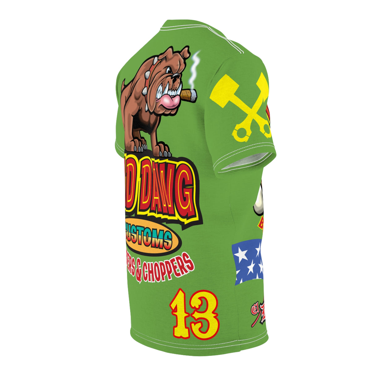 Mad Dawg Customs HiViz Americana - Motorcycle Riders Super Tee
