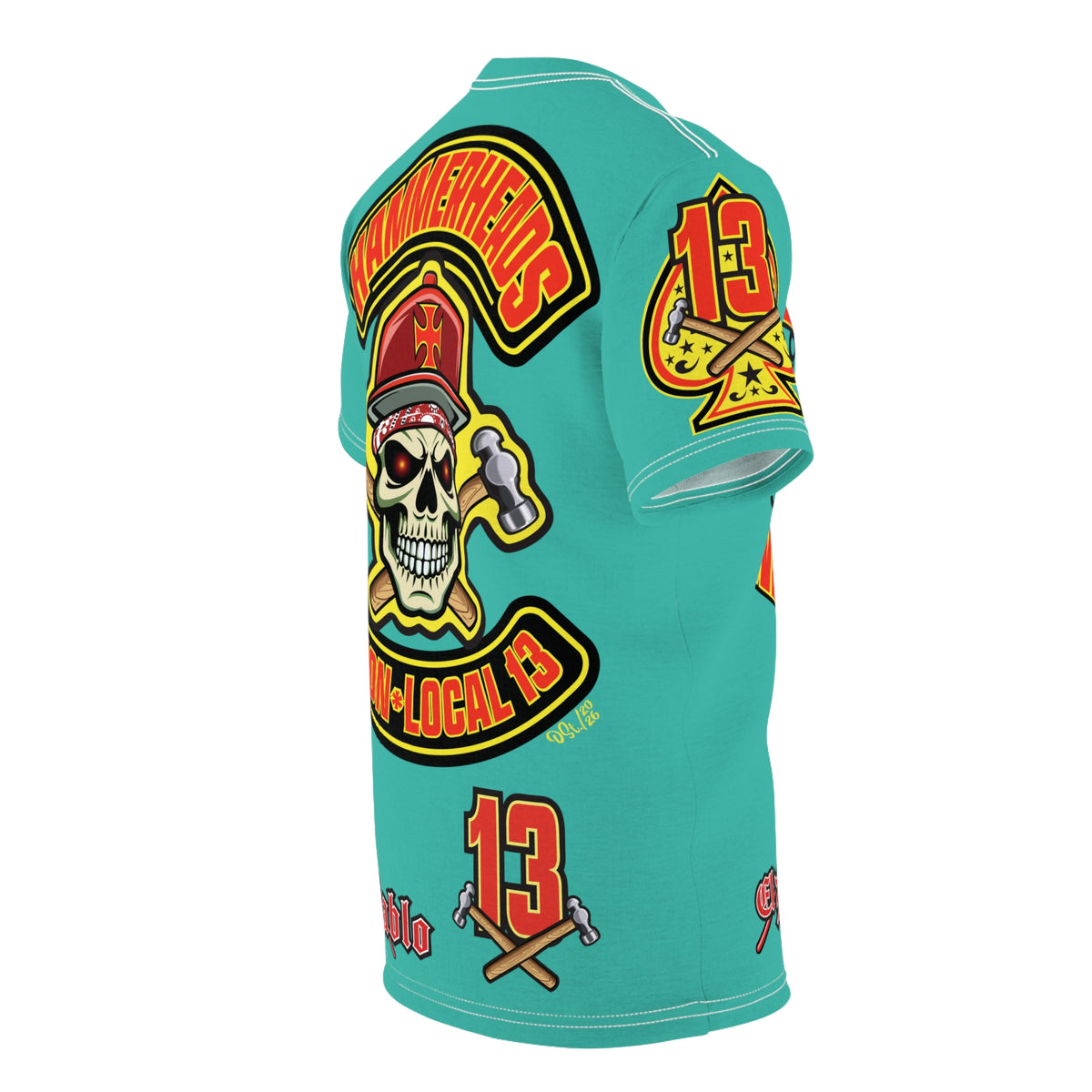 Hammerheads Union Local 13  -  Custom Motorcycle Riding Super Tee - Super Comfort and Fit